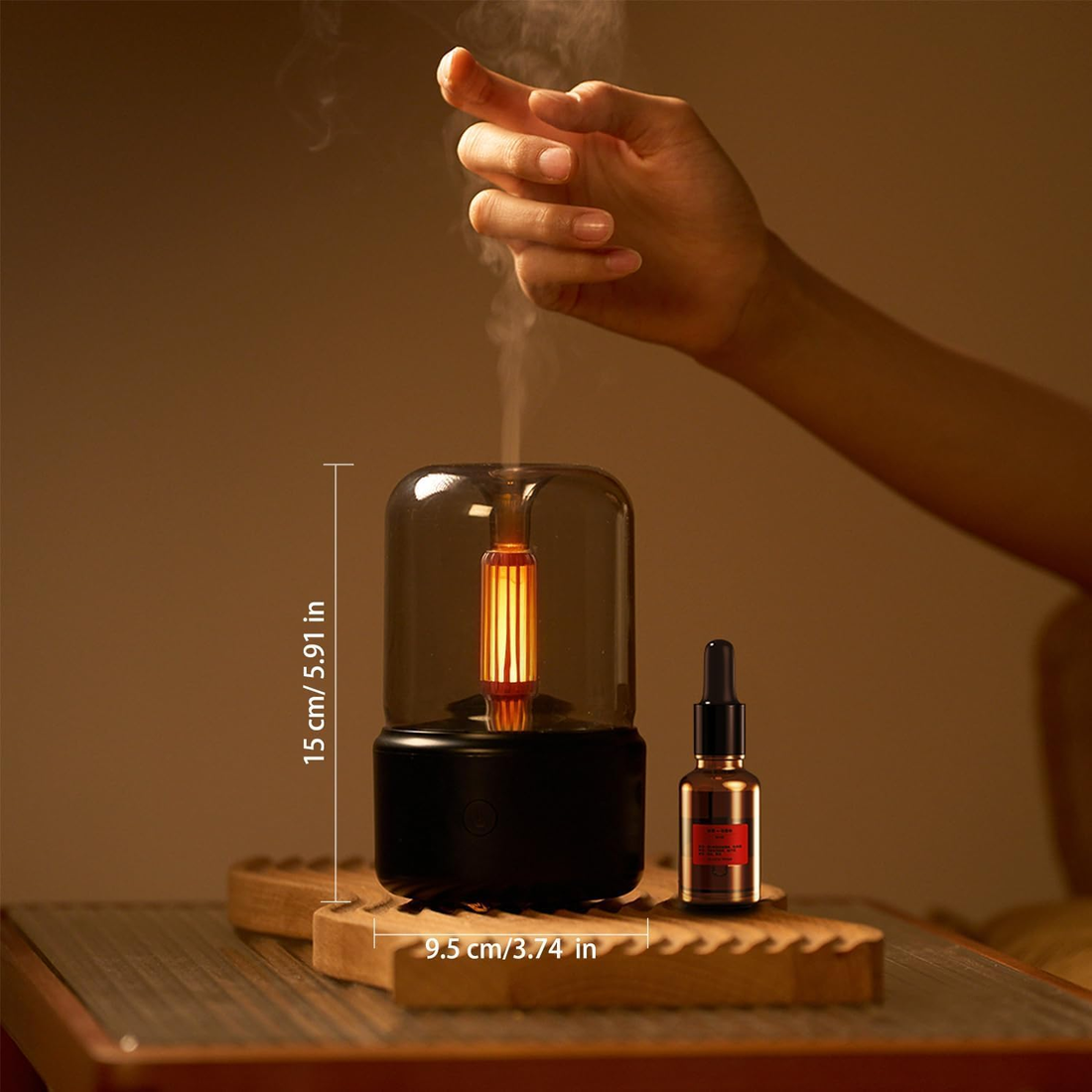 Aromatherapy diffuser with essential oil